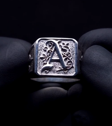 Name Initial Signet ring