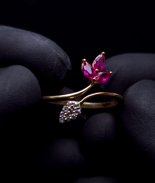 Nature Blooming Ruby Ring