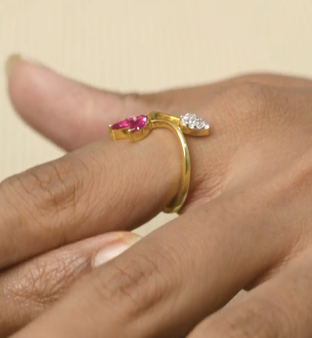Nature Blooming Ruby Ring
