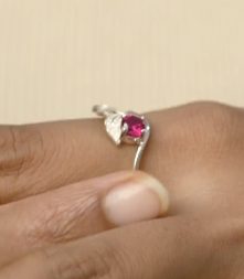 Nature Floral Ruby Ring