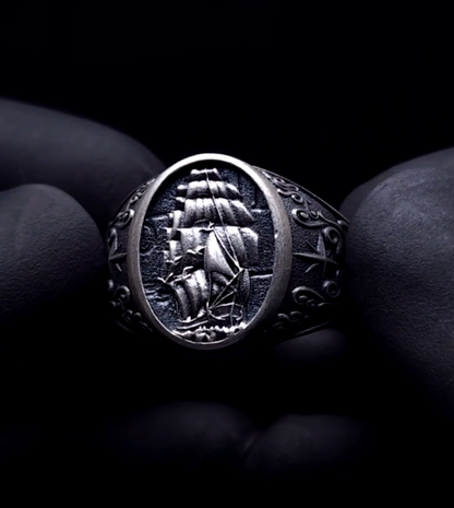 Vintage Pirate Ship Ring