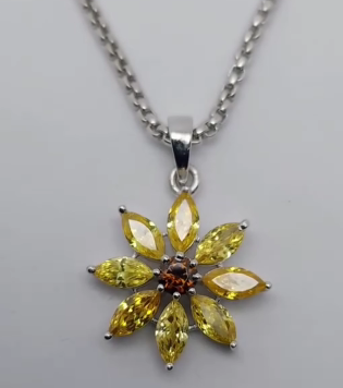 Sunflower Diamond Necklace