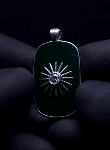 Aesthetic White Diamond Sun pendant