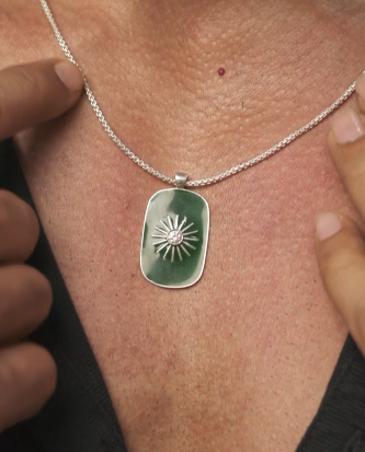 Aesthetic White Diamond Sun pendant