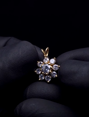 Floral Diamond charm pendant