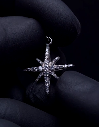 Snowflake diamond pendant