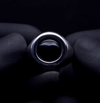 Round Black Onyx Ring