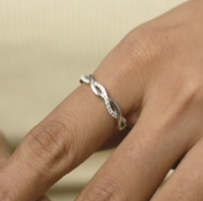 Infinity Diamond Studded Promise Ring
