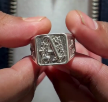 Name Initial Signet ring
