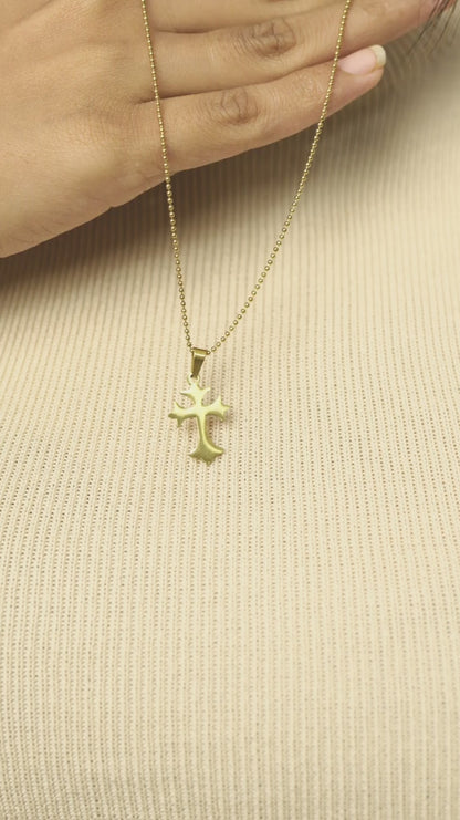 Minimalistic Cross Gold Pendant