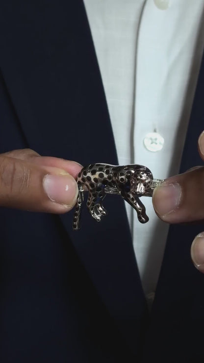 The Watchful Leopard Brooch