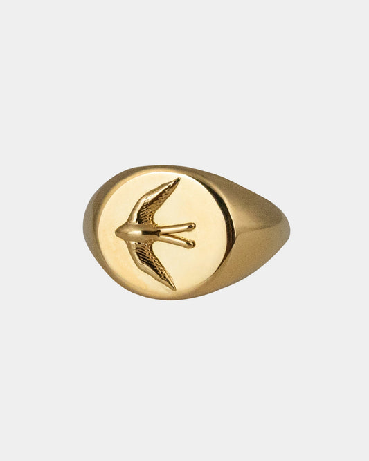 Sparrow Gold Signet Ring