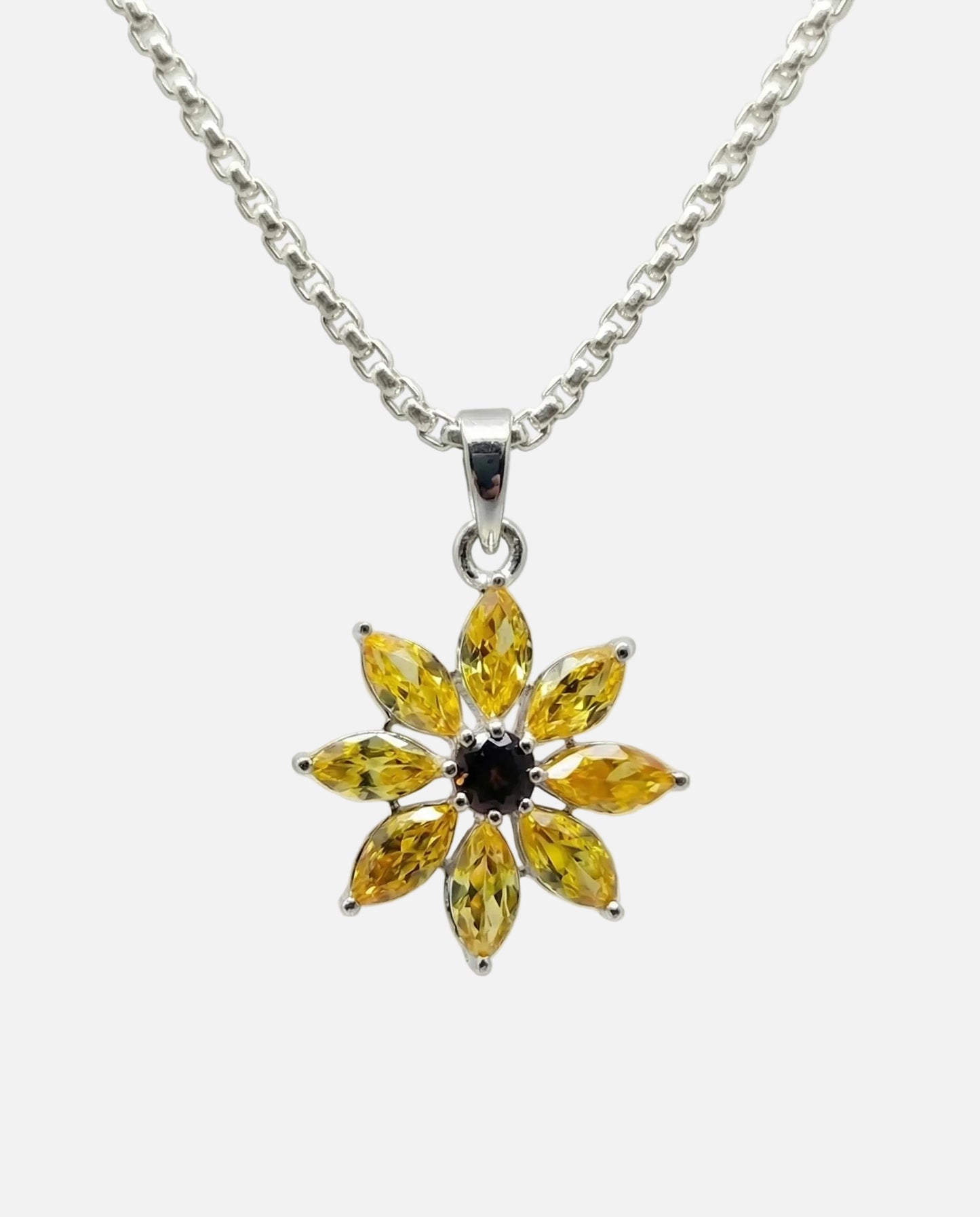 Sunflower Diamond Necklace
