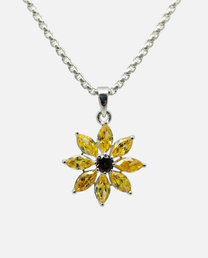 Sunflower Diamond Necklace
