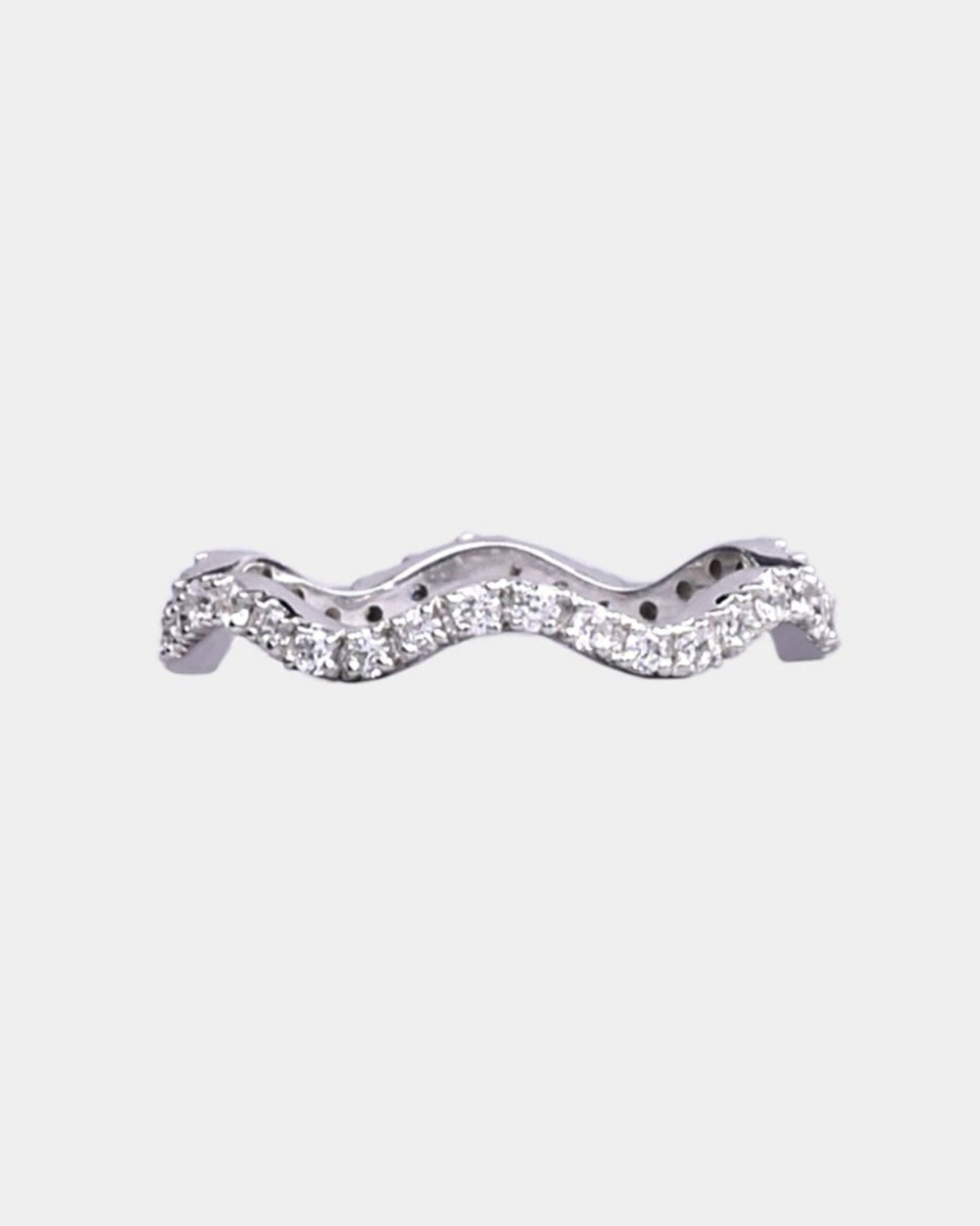 Wave Diamond Studded Ring