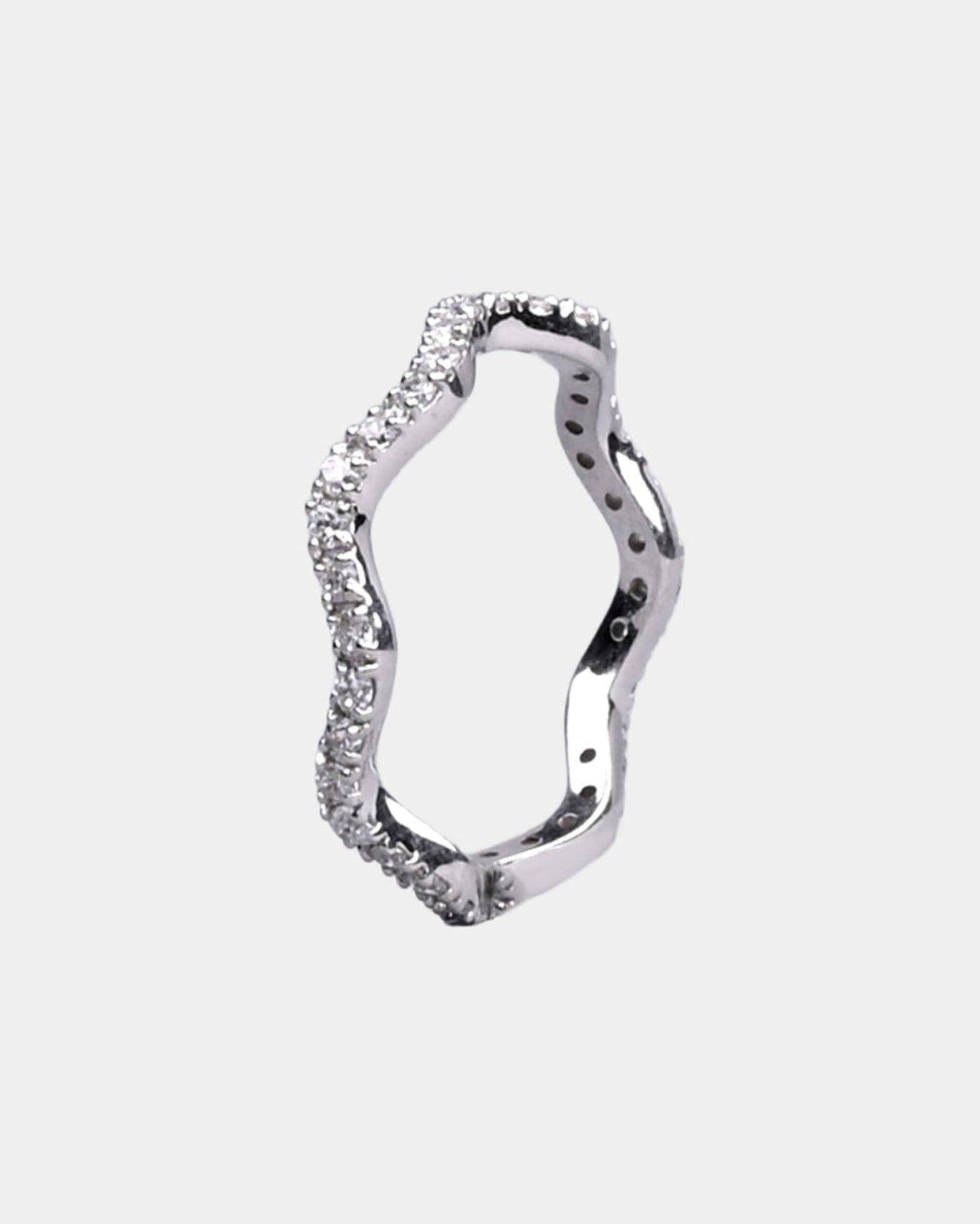 Wave Diamond Studded Ring